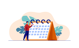 Налаштування інтервалу часу в календарі